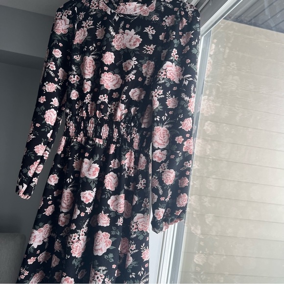 NWOT River Island floral shirred mini dress, Black,Small, printed, summer,spring - Picture 6 of 12